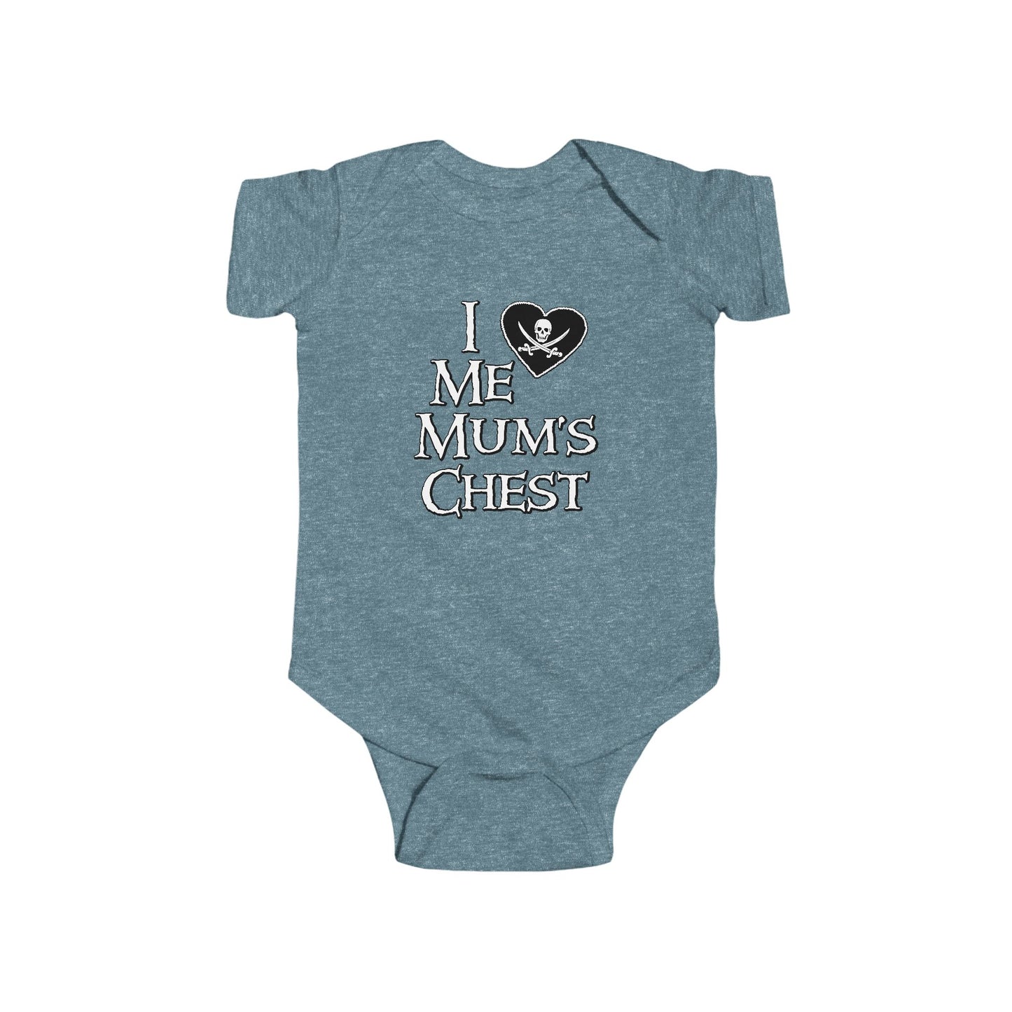 Me Mum's Chest Double Print Pirate Baby Onesie