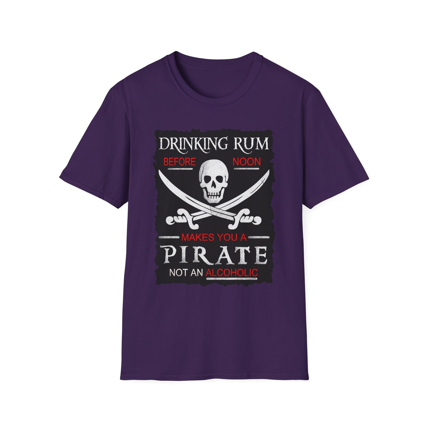 Drinking Rum Before Noon Softstyle Unisex Pirate Tee - Torn Page