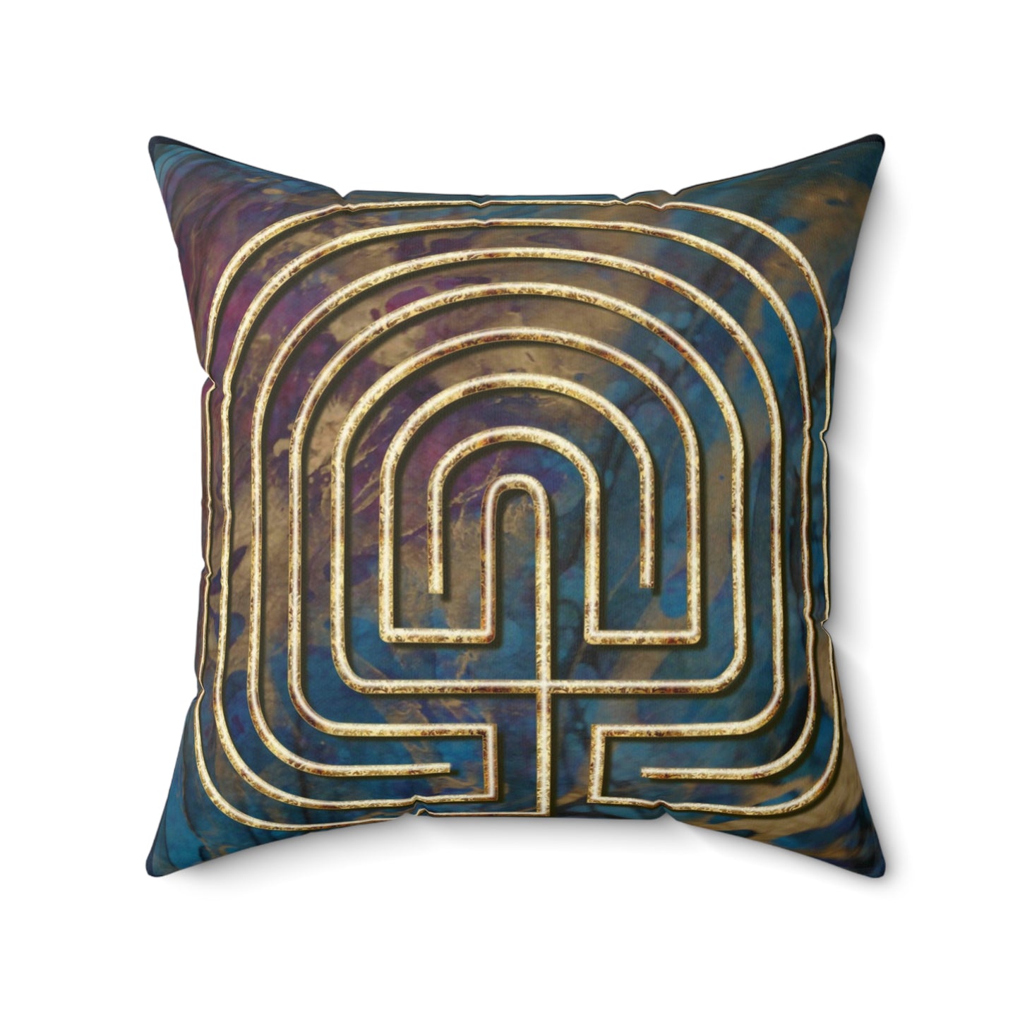 7-Circuit Seed Labyrinth Faux Suede Pillow