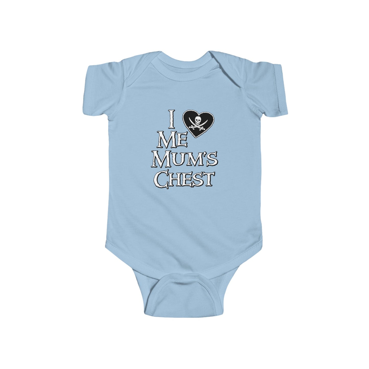 Me Mum's Chest Double Print Pirate Baby Onesie