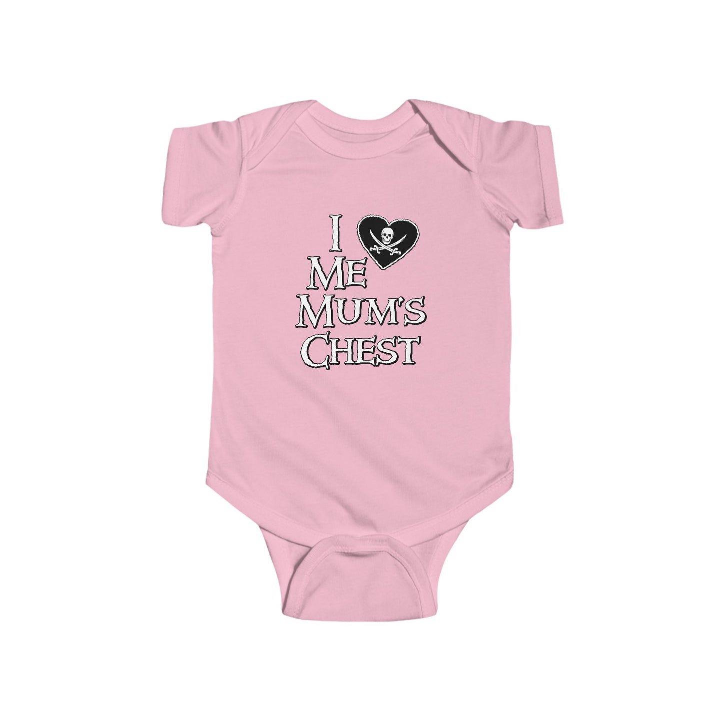 Me Mum's Chest Double Print Pirate Baby Onesie