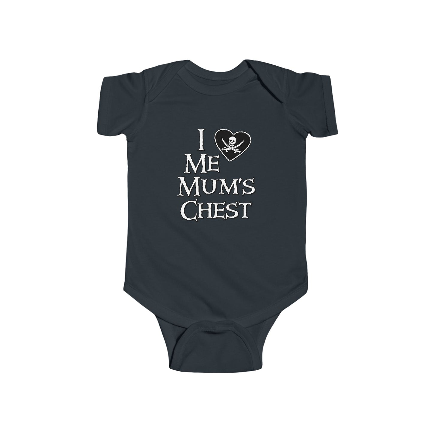 Me Mum's Chest Double Print Pirate Baby Onesie
