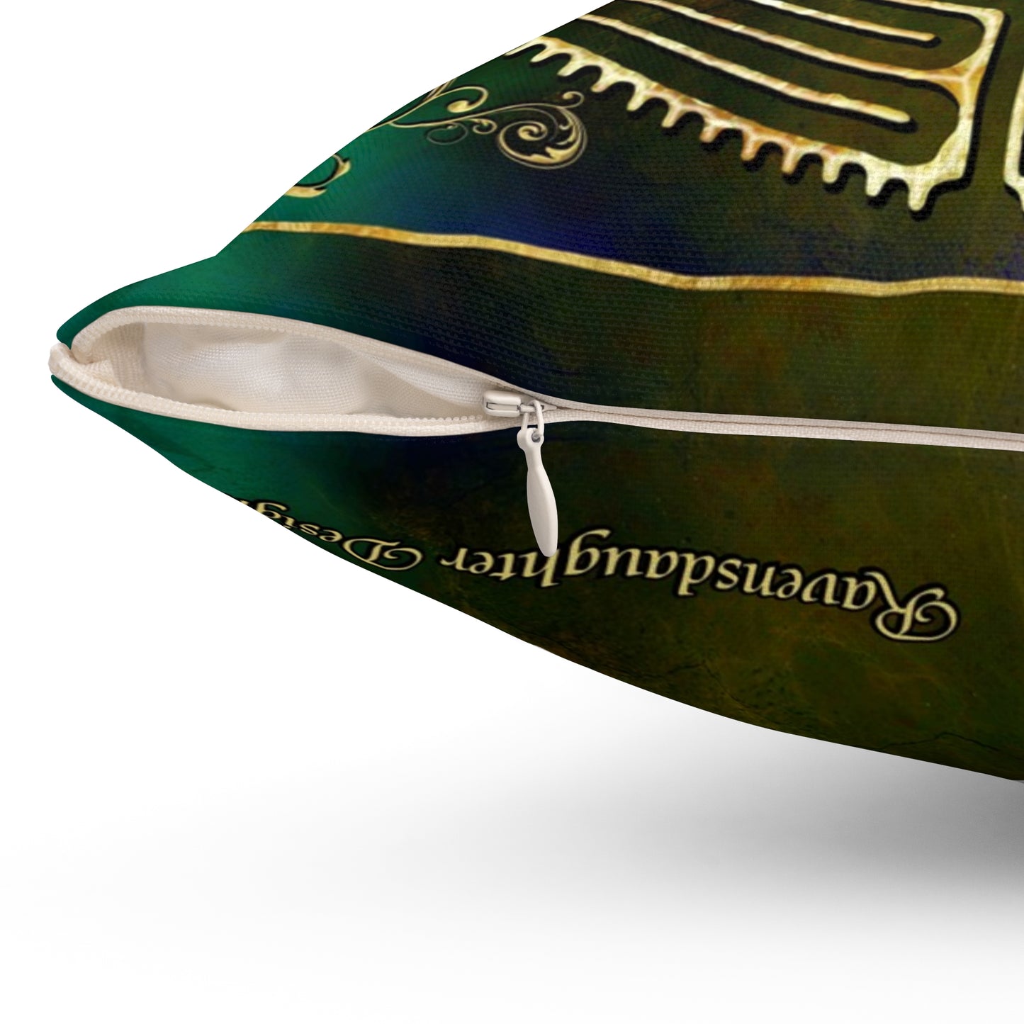 Chartres Cathedral Labyrinth Green Texture Throw Pillow