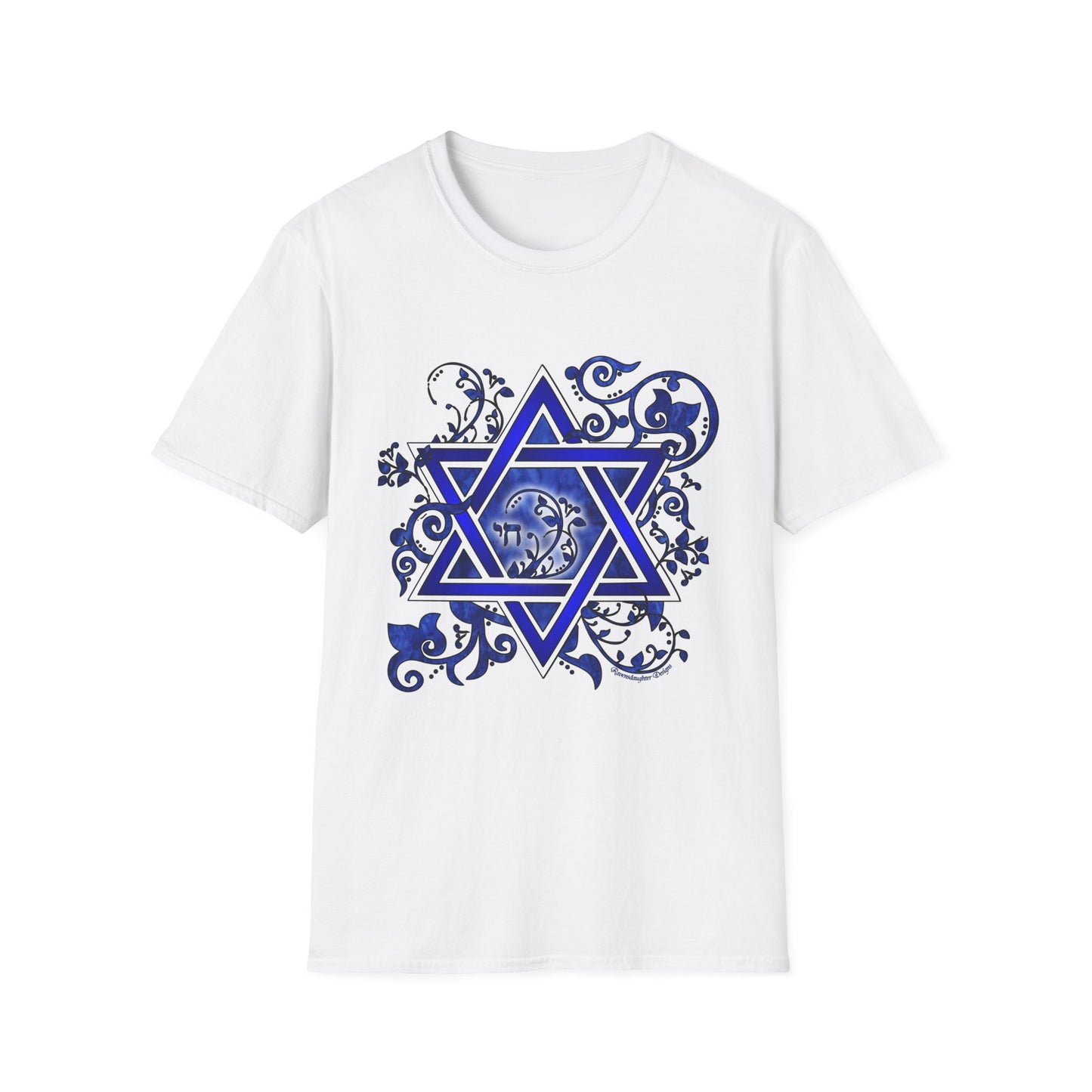 Denim Flower Star of David - Softstyle Unisex Tee