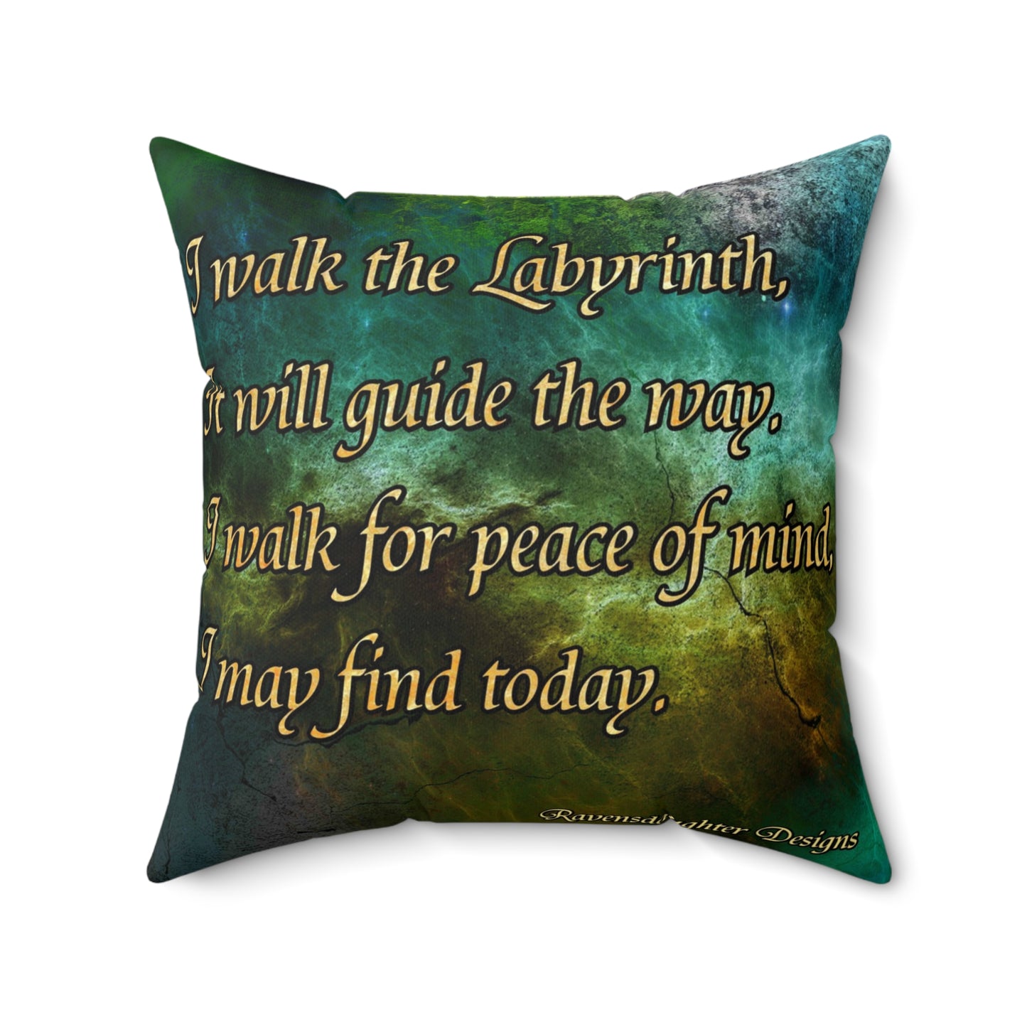 Chartres Cathedral Labyrinth Green Texture Throw Pillow