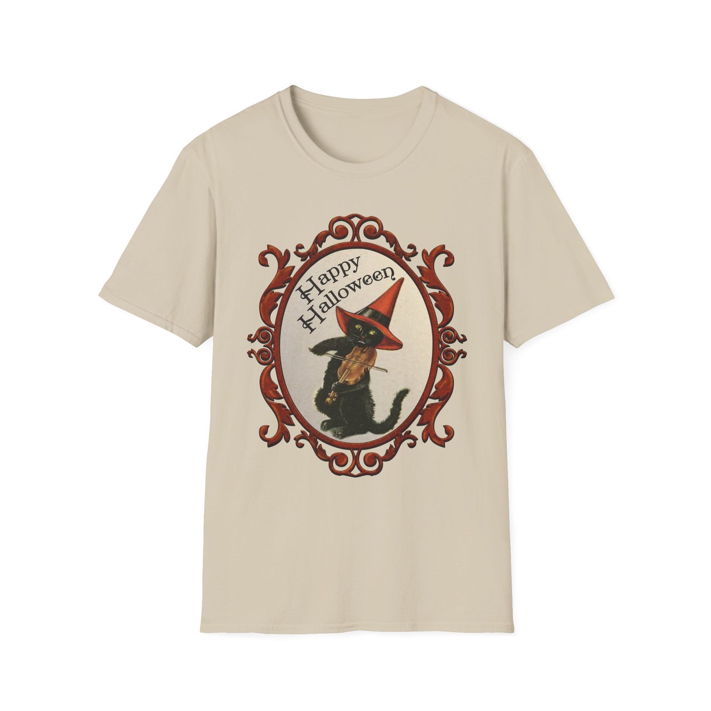 Happy Halloween Vintage Cat and Fiddle Unisex T-Shirt
