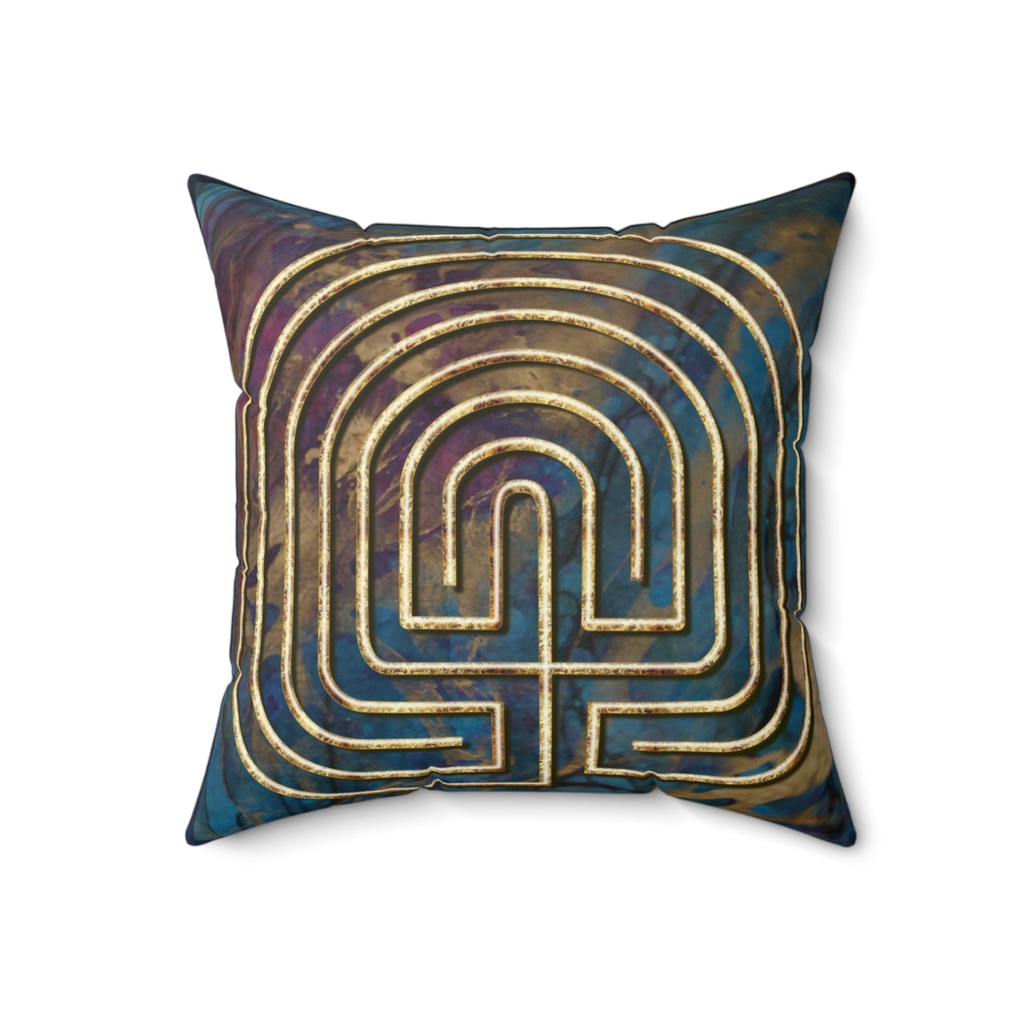 7-Circuit Seed Labyrinth Faux Suede Pillow