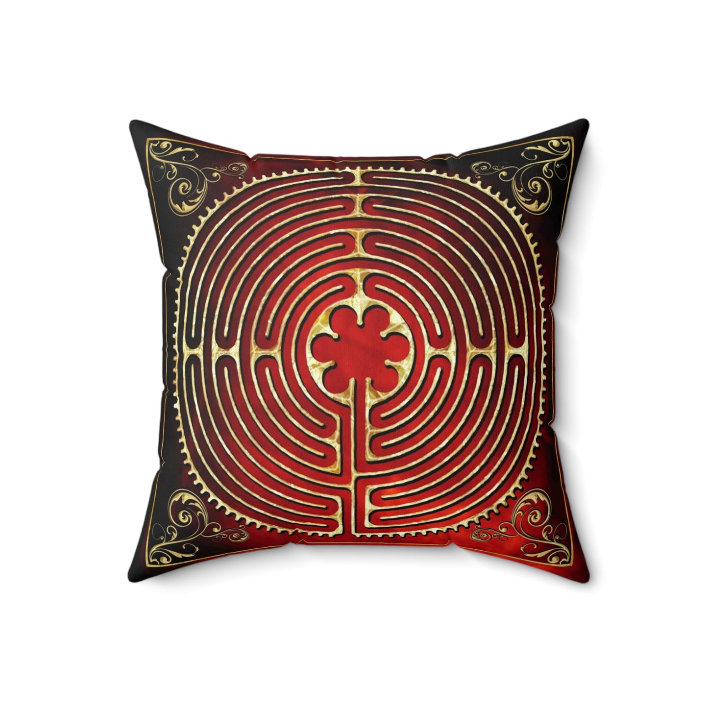 Chartres Cathedral Labyrinth Red Texture Throw Pillow