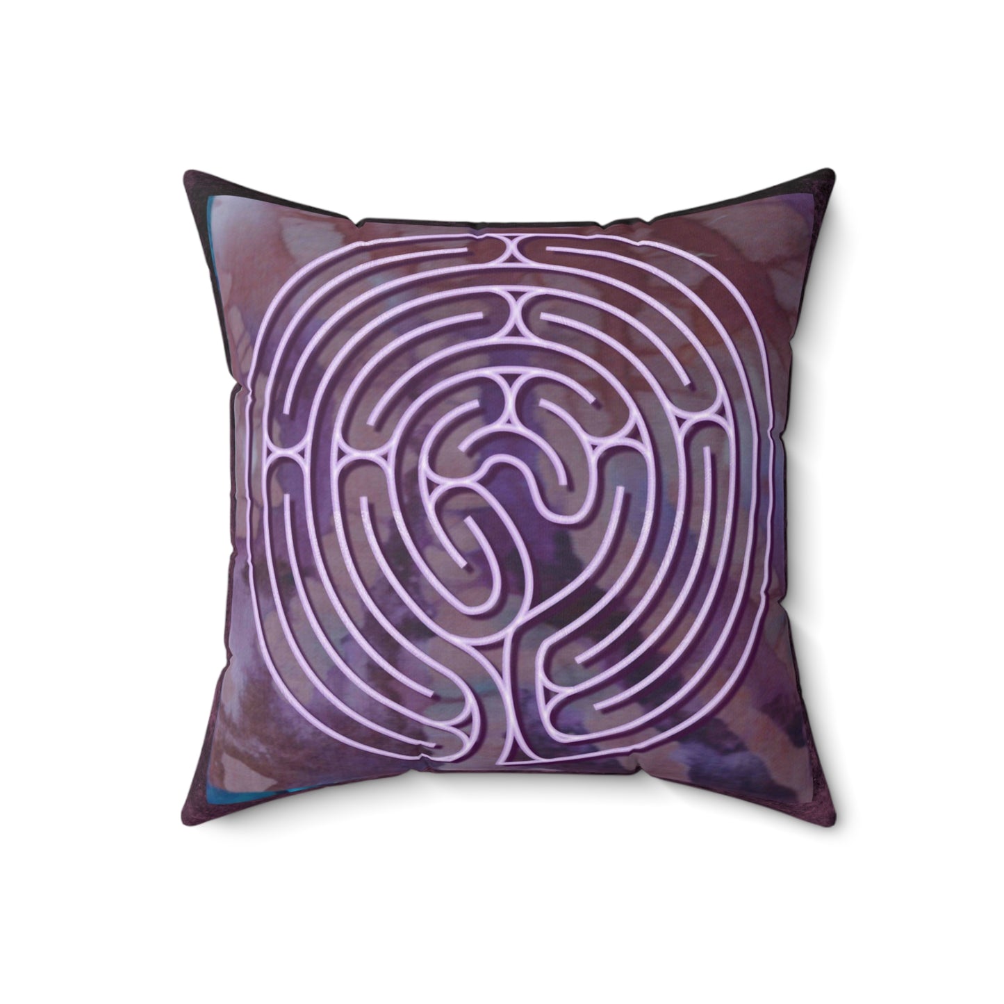 Poitiers Cathedral Labyrinth Faux Suede Pillow