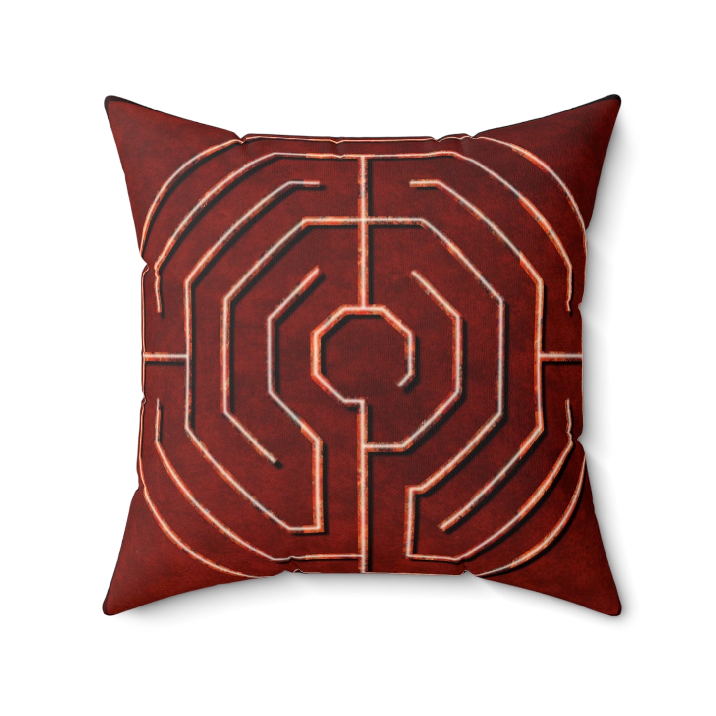 Octagon Labyrinth Faux Suede Pillow