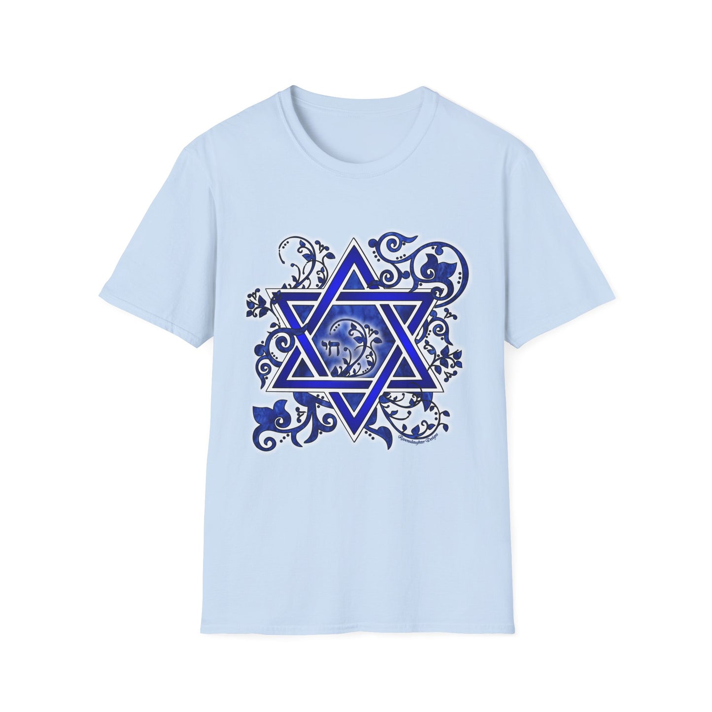 Denim Flower Star of David - Softstyle Unisex Tee