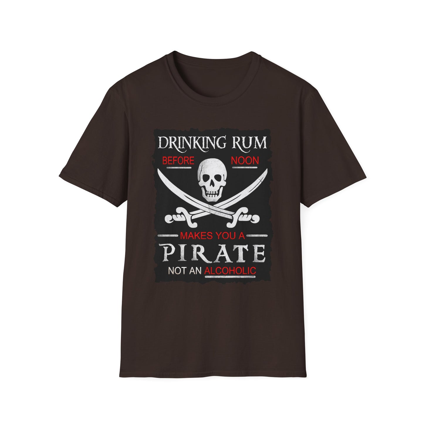 Drinking Rum Before Noon Softstyle Unisex Pirate Tee - Torn Page