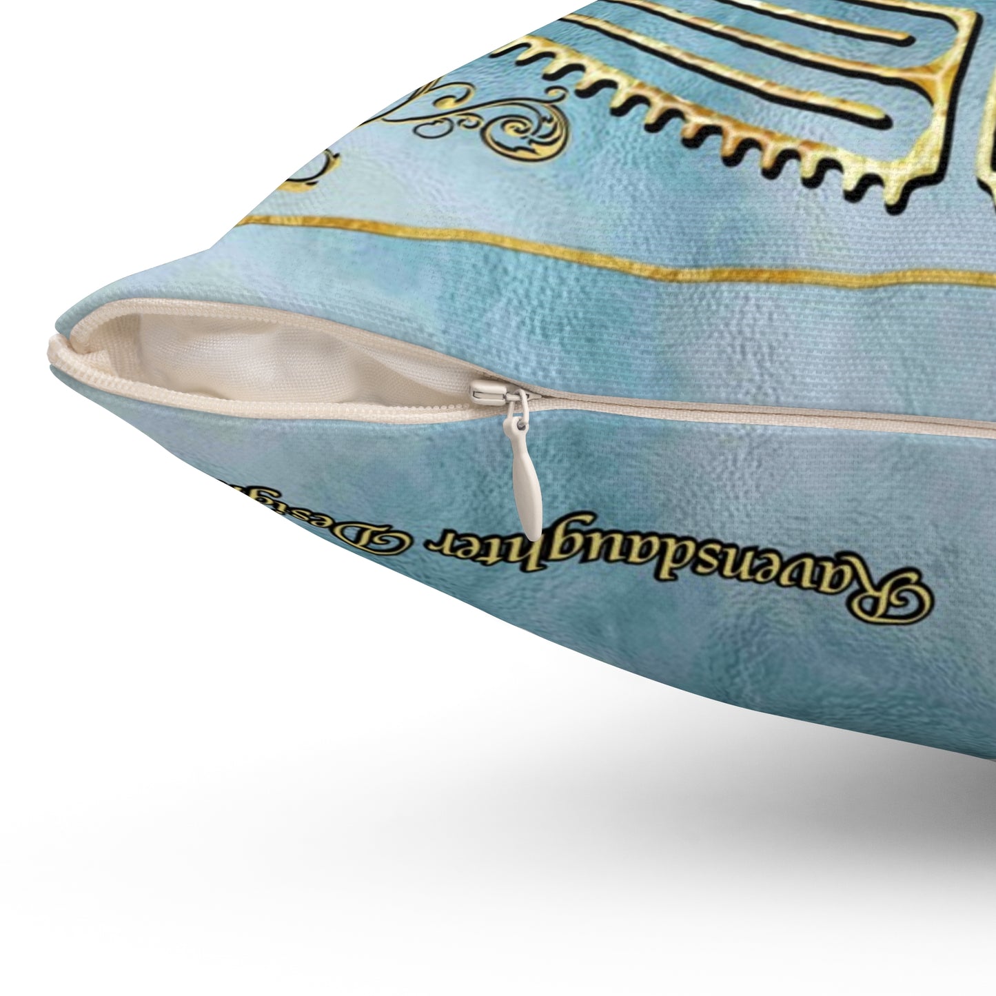 Chartres Cathedral Labyrinth Light Blue Texture Throw Pillow
