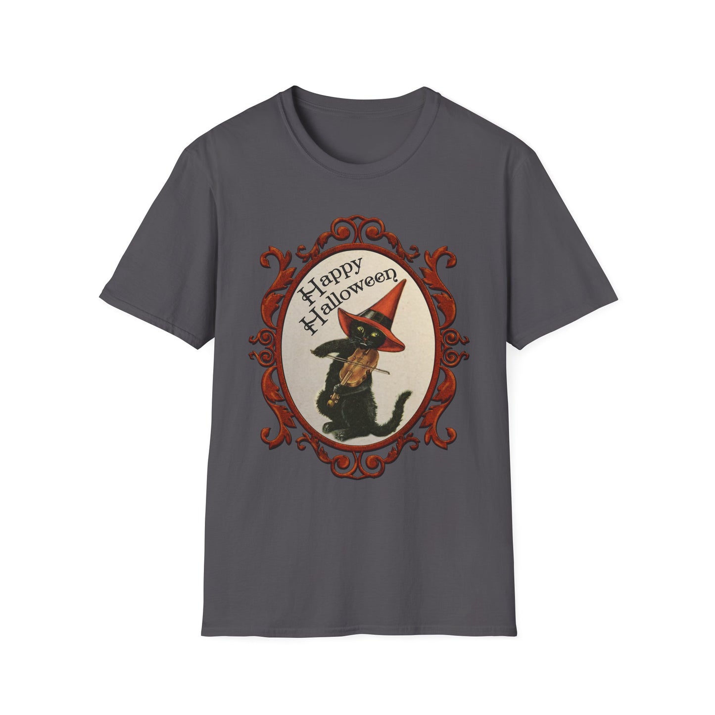 Happy Halloween Vintage Cat and Fiddle Unisex T-Shirt
