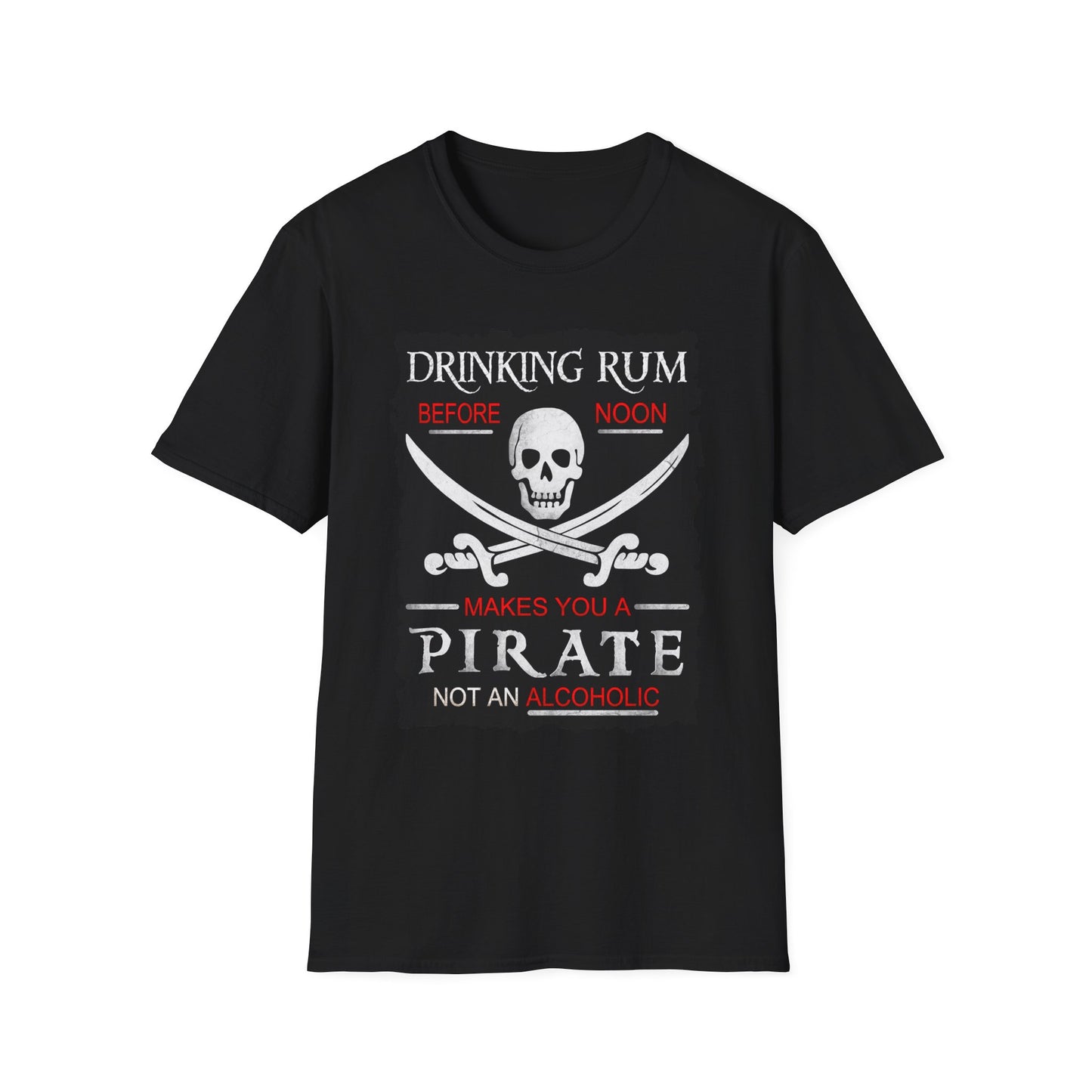 Drinking Rum Before Noon Softstyle Unisex Pirate Tee - Torn Page