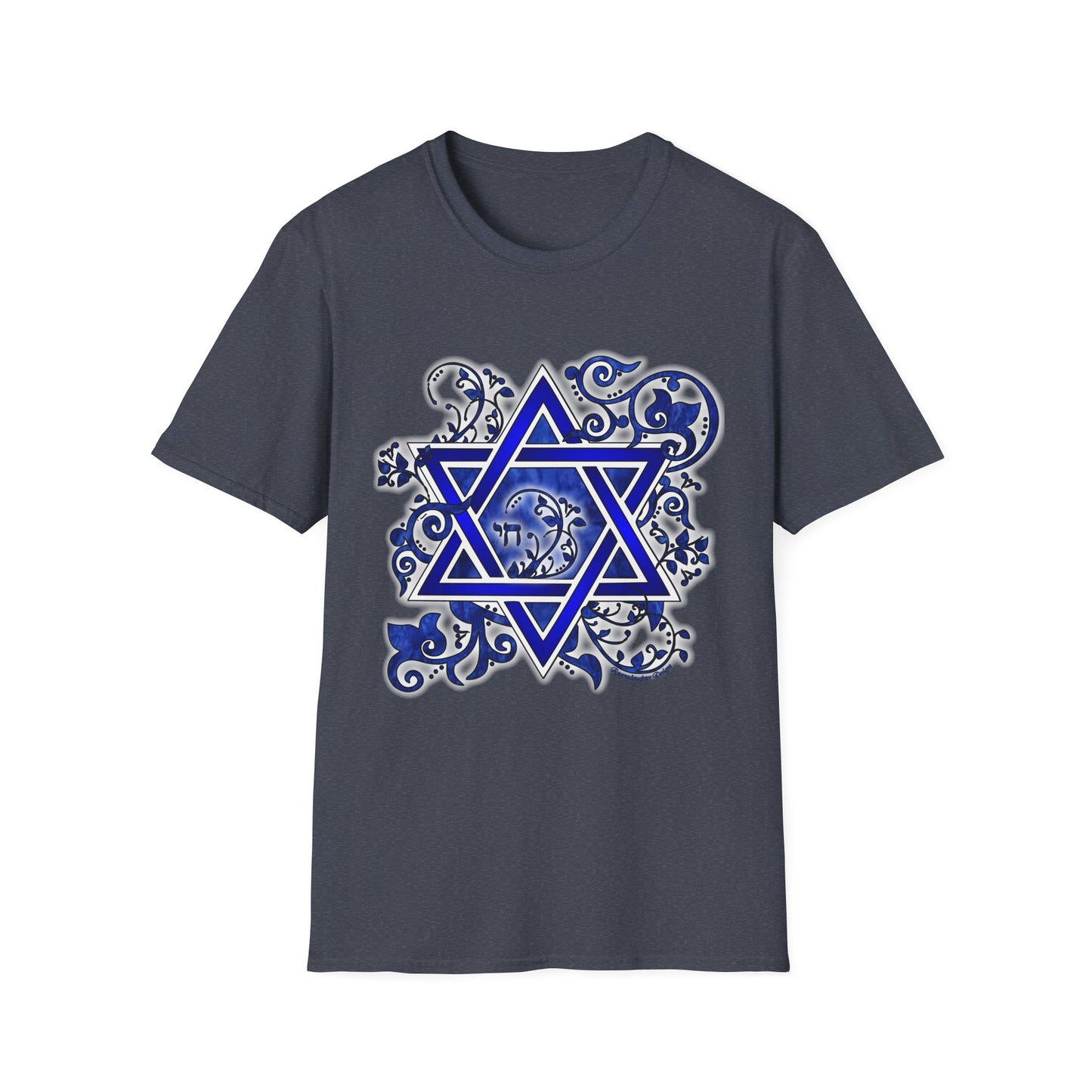 Denim Flower Star of David - Softstyle Unisex Tee