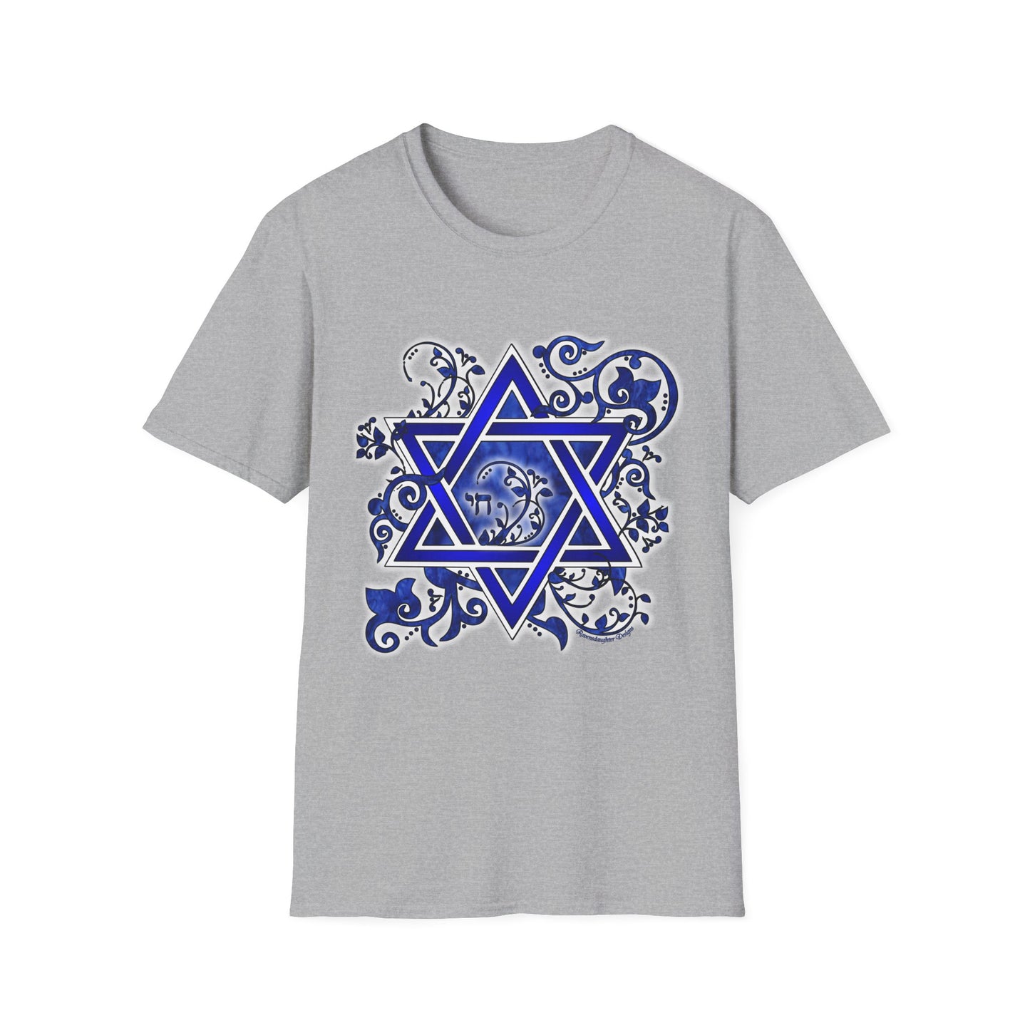 Denim Flower Star of David - Softstyle Unisex Tee