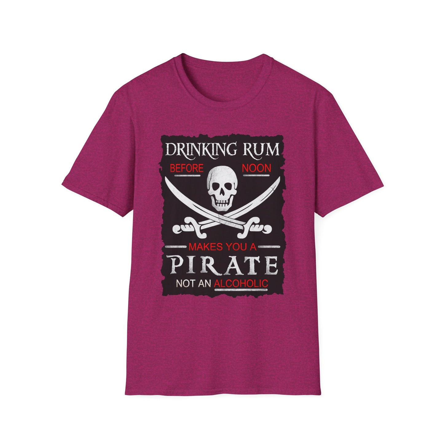 Drinking Rum Before Noon Softstyle Unisex Pirate Tee - Torn Page