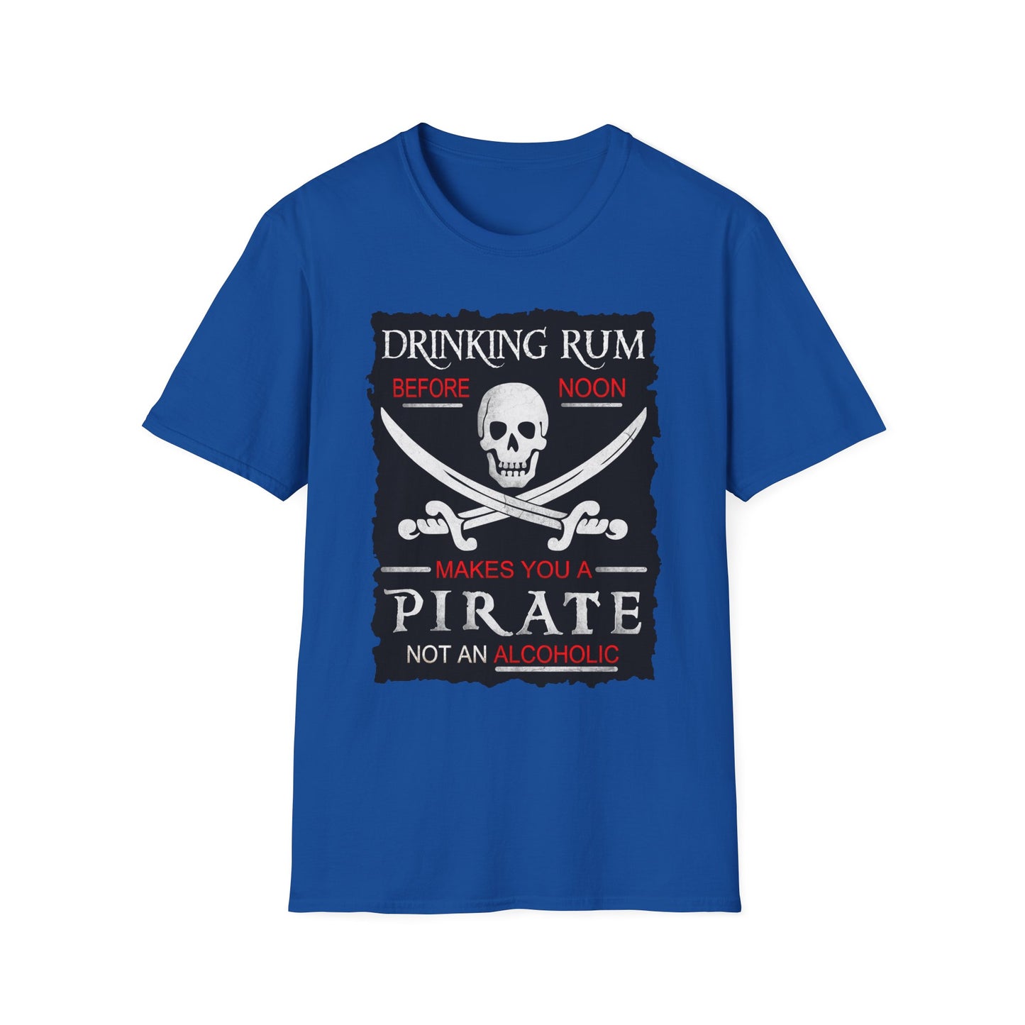 Drinking Rum Before Noon Softstyle Unisex Pirate Tee - Torn Page