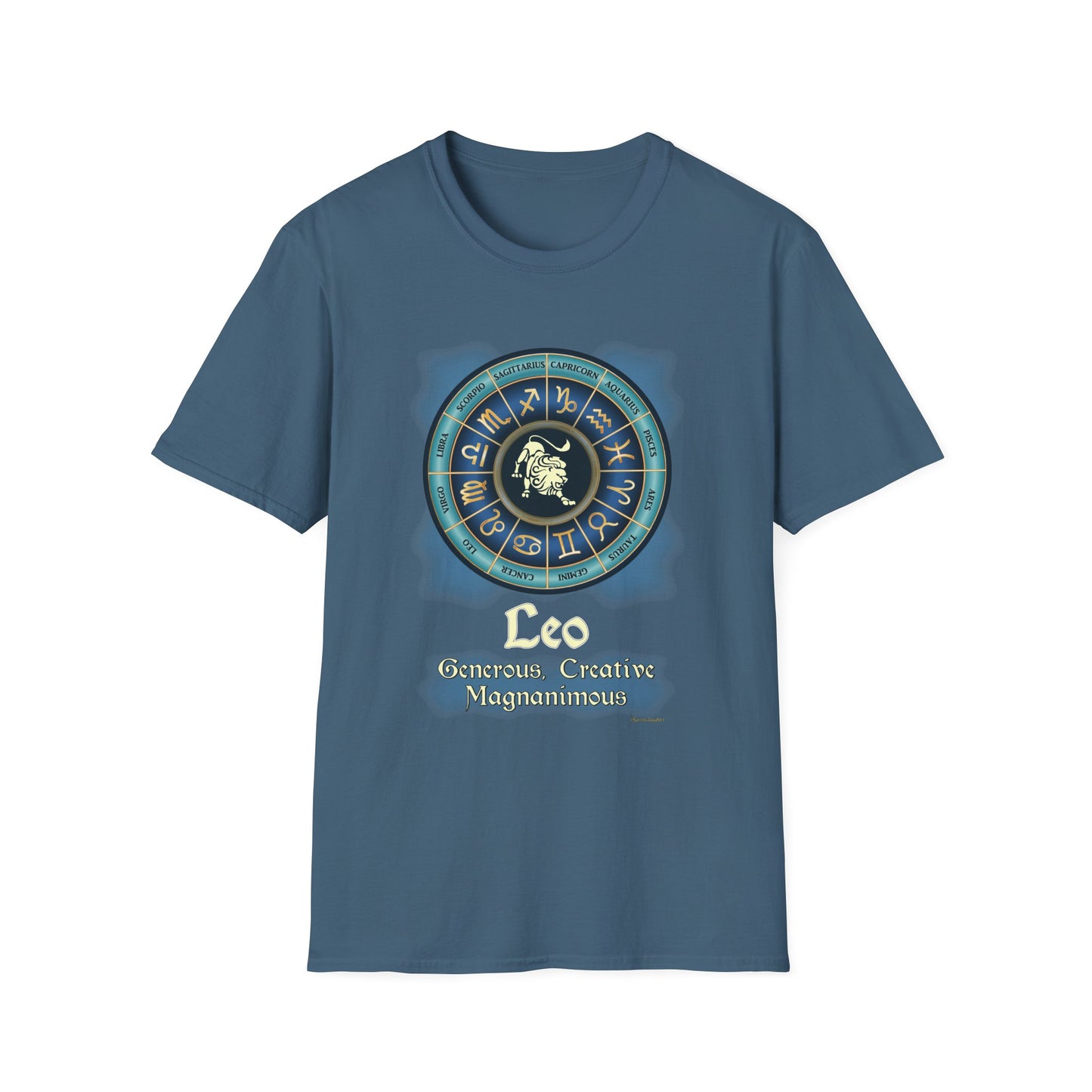 Blue Zodiac Leo Astrology Unisex SoftStyle T-Shirt