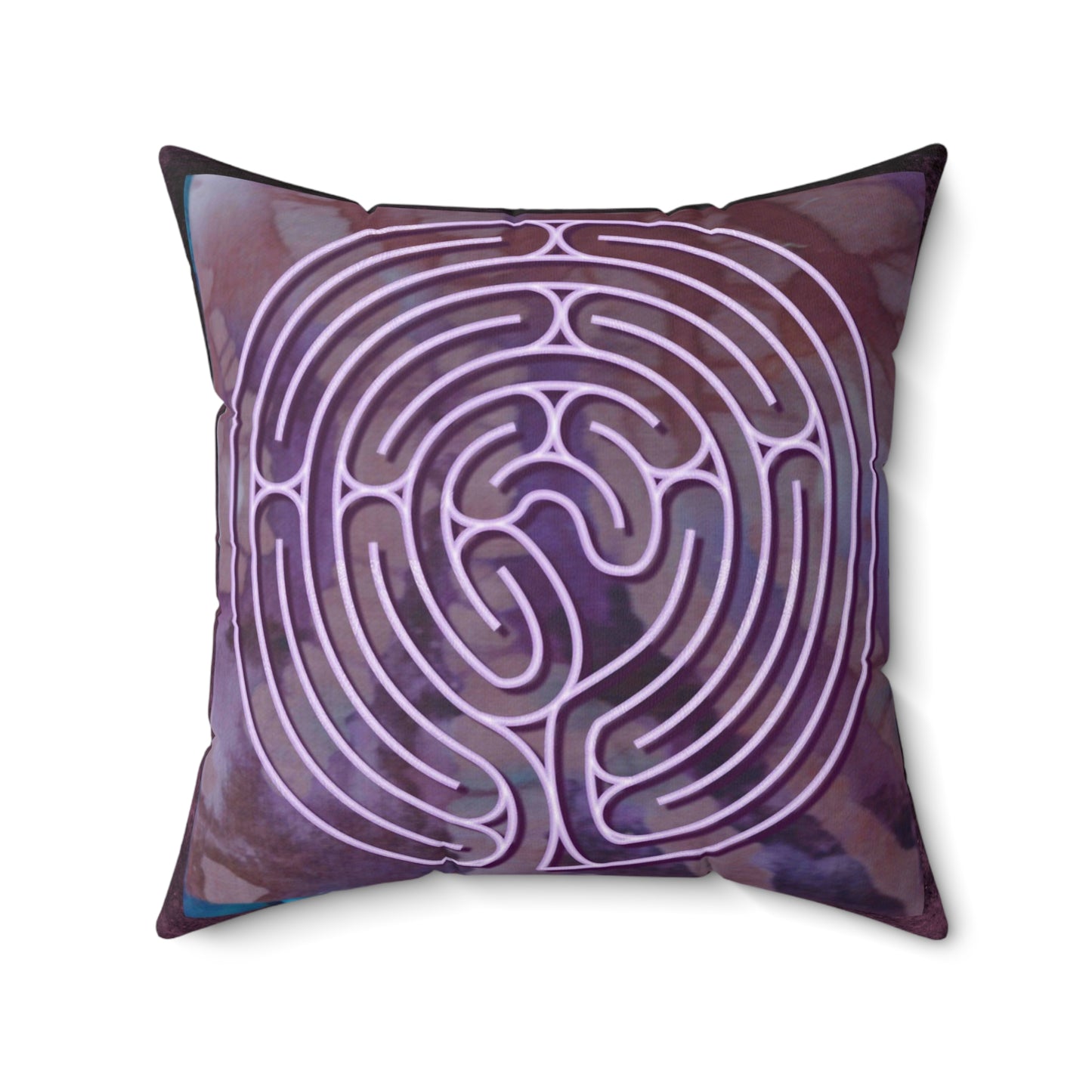 Poitiers Cathedral Labyrinth Faux Suede Pillow