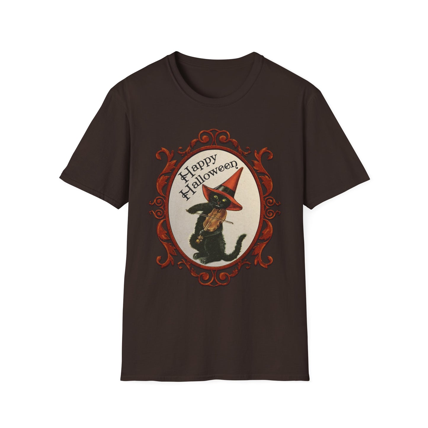 Happy Halloween Vintage Cat and Fiddle Unisex T-Shirt