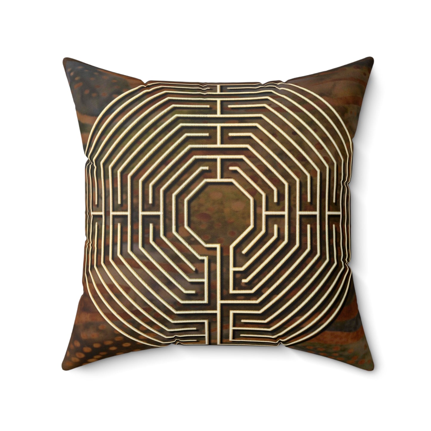 Amiens Cathedral Labyrinth Faux Suede Pillow