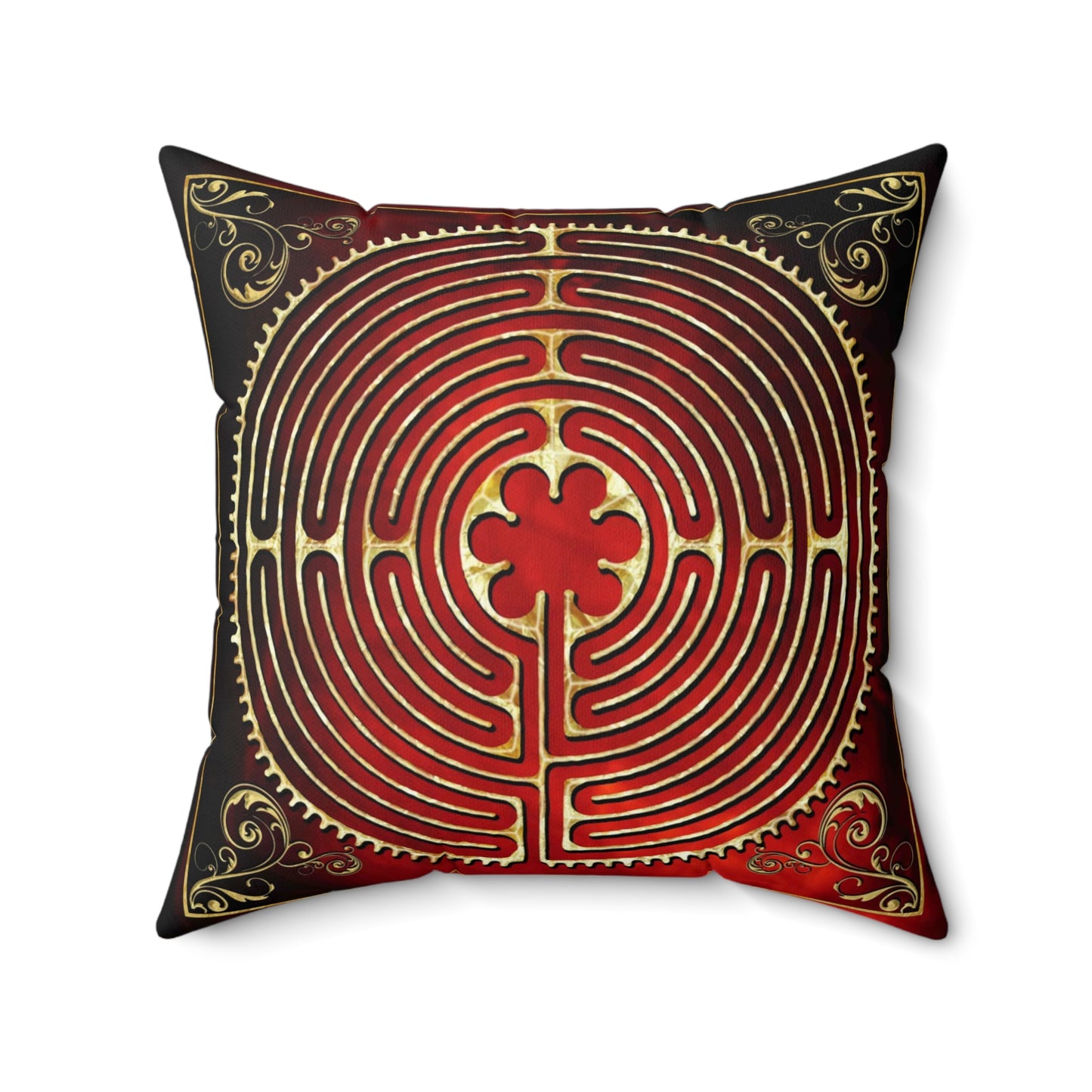 Chartres Cathedral Labyrinth Red Texture Throw Pillow