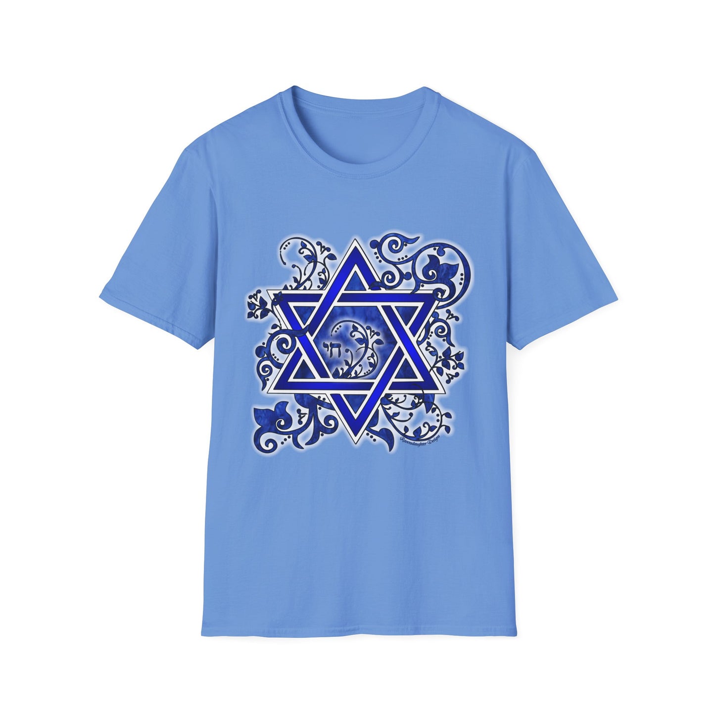 Denim Flower Star of David - Softstyle Unisex Tee