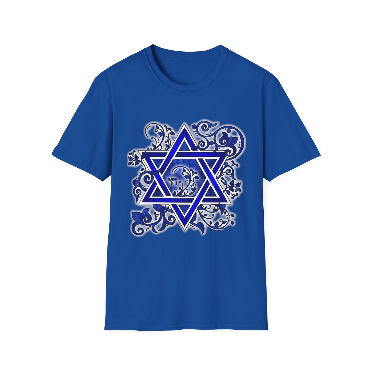 Denim Flower Star of David - Softstyle Unisex Tee