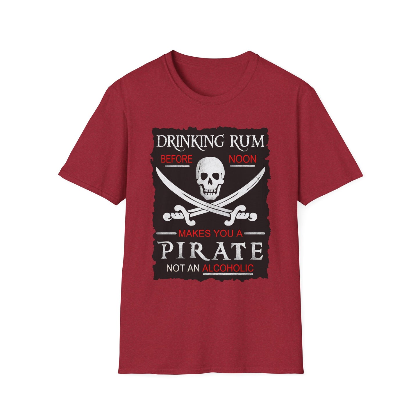 Drinking Rum Before Noon Softstyle Unisex Pirate Tee - Torn Page