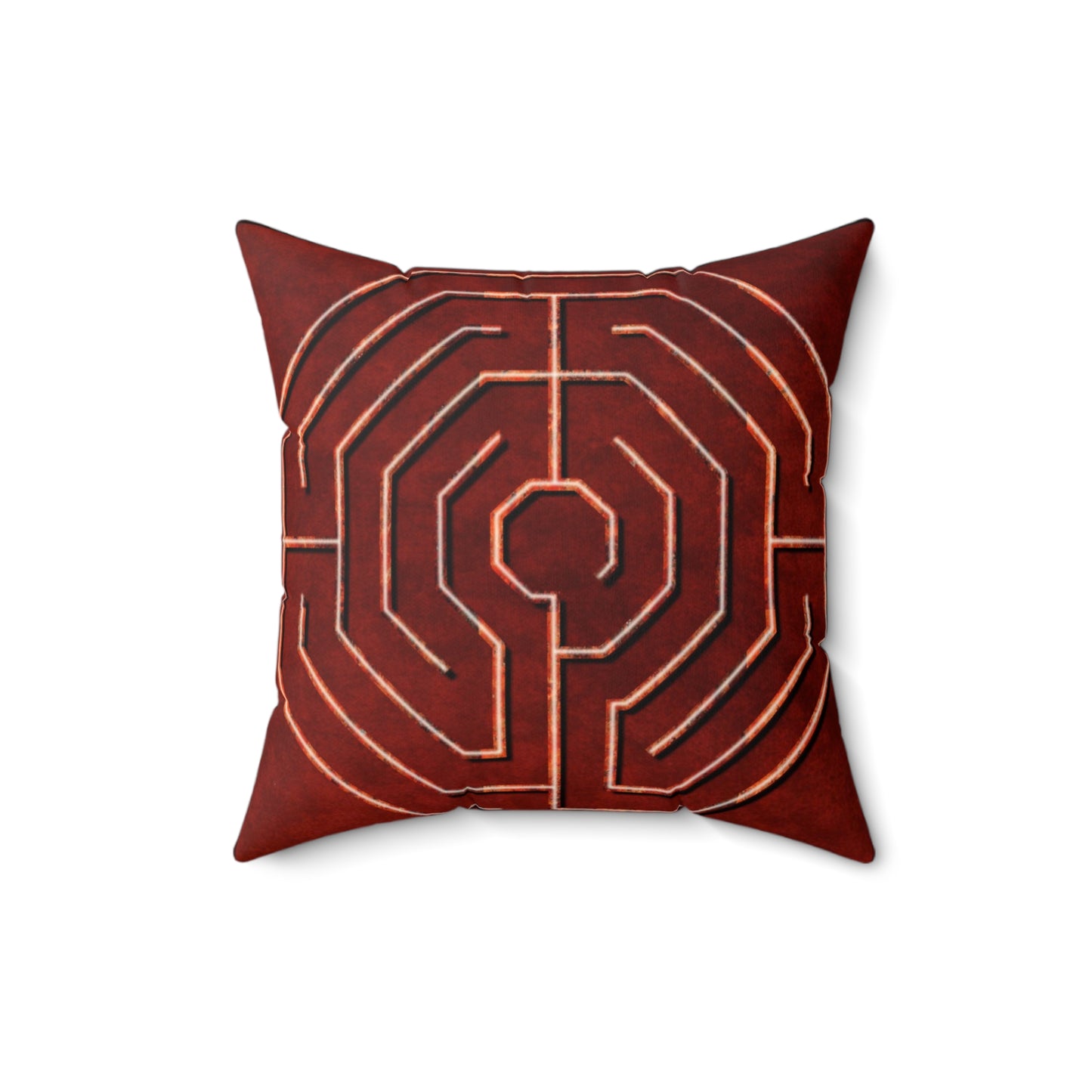 Octagon Labyrinth Faux Suede Pillow