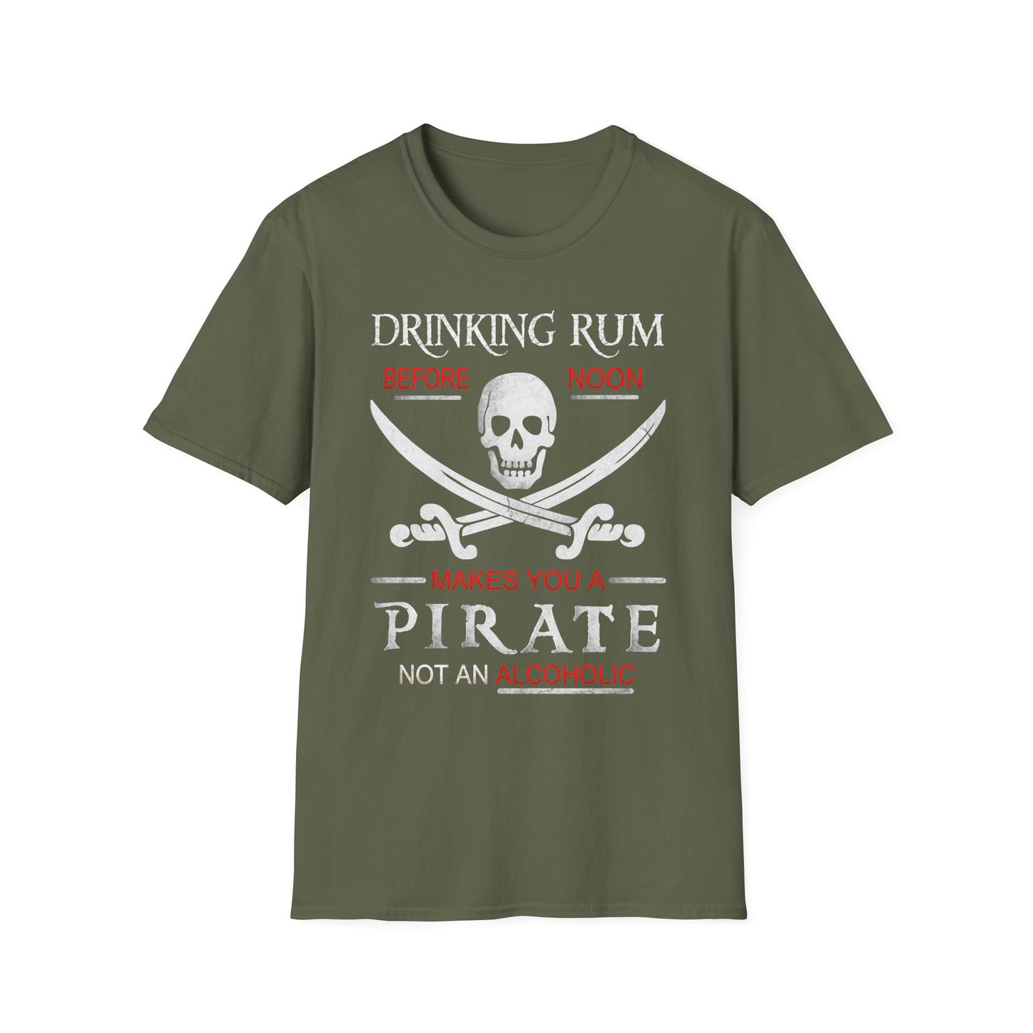 Drinking Rum Before Noon Softstyle Unisex Pirate Tee