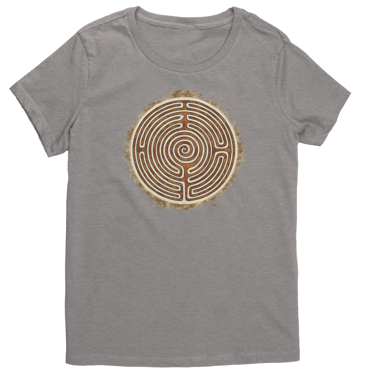 Bayeux Cathedral Labyrinth Brown Grunge T-shirt