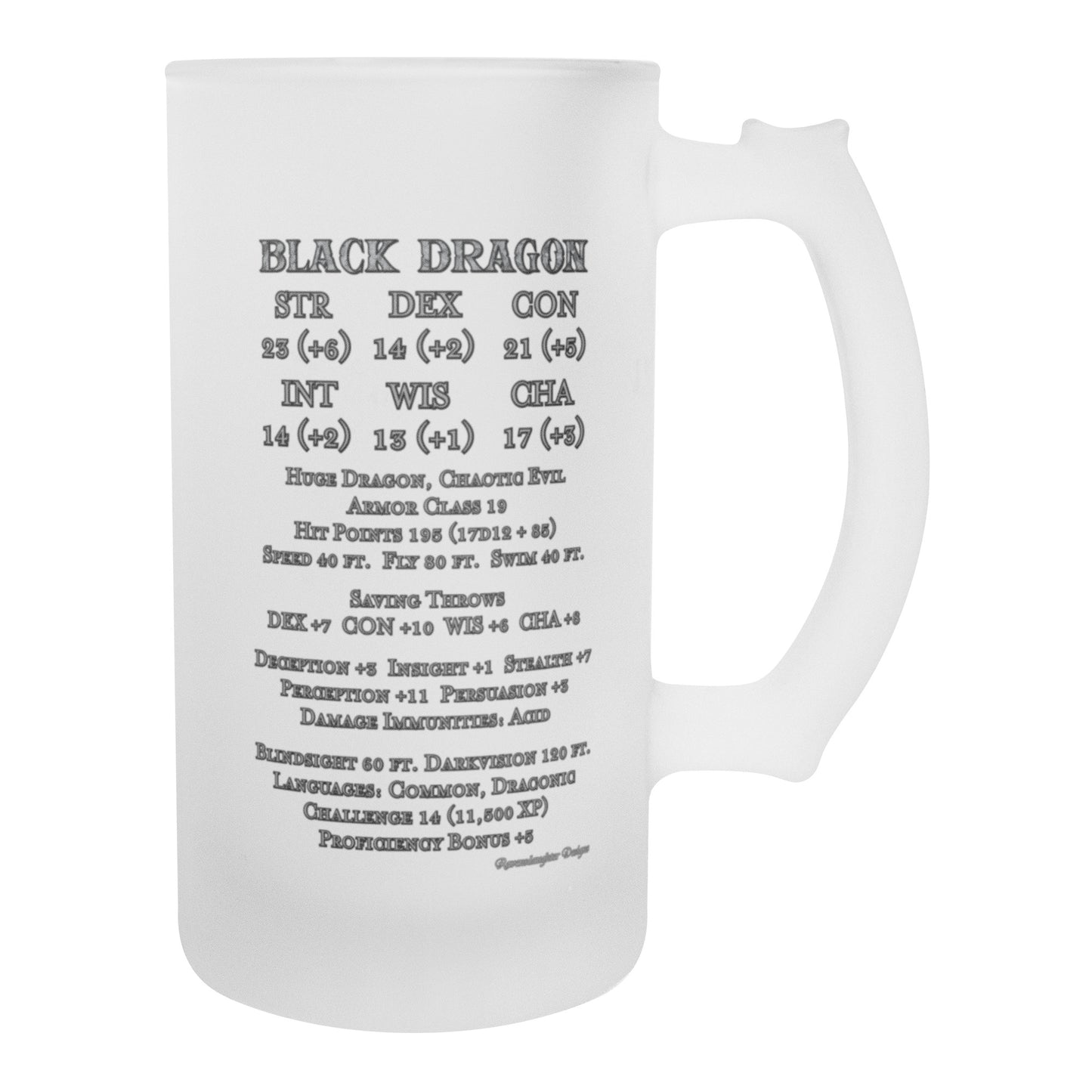 Black Dragon Frosted Mug
