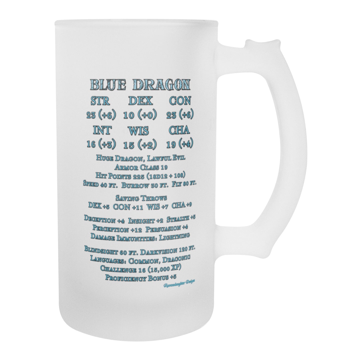Blue Dragon Frosted Mug