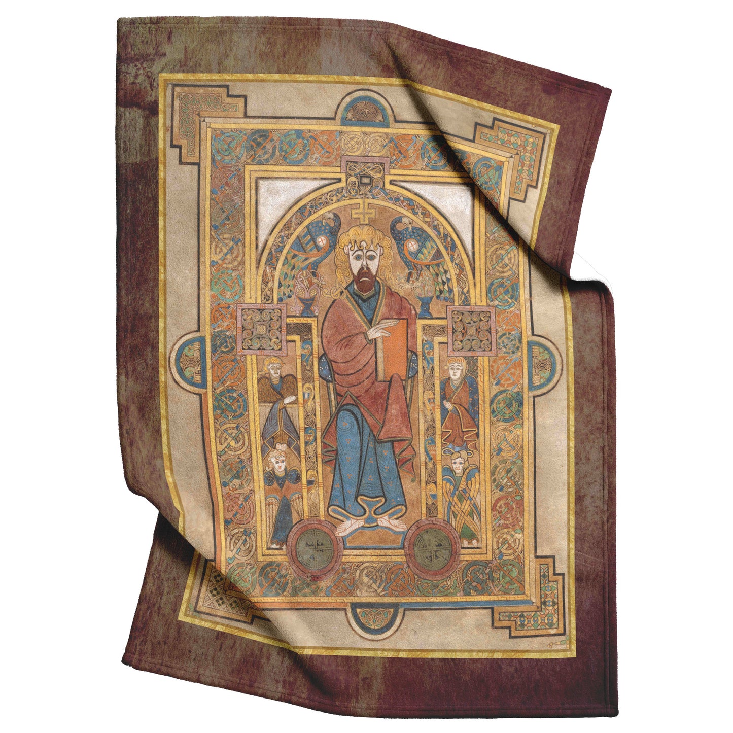 Book of Kells Celtic Fleece Blanket - Christ Enthroned