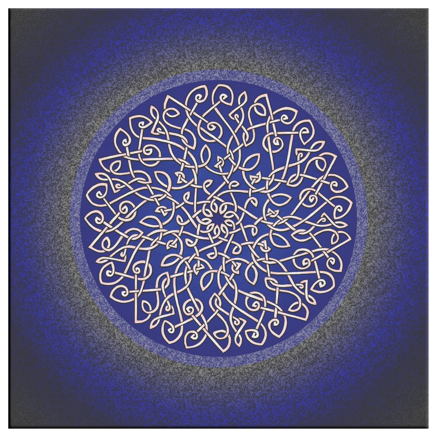 CELTIC ART BURST IN DARK BLUE CANVAS WALL ART - new