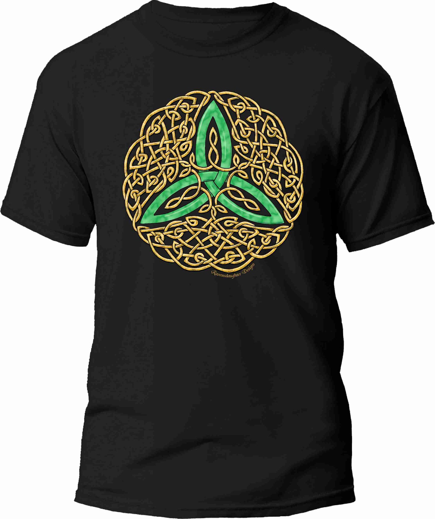 Celtic Flourish Trinity Knot - Green Unisex T-Shirt
