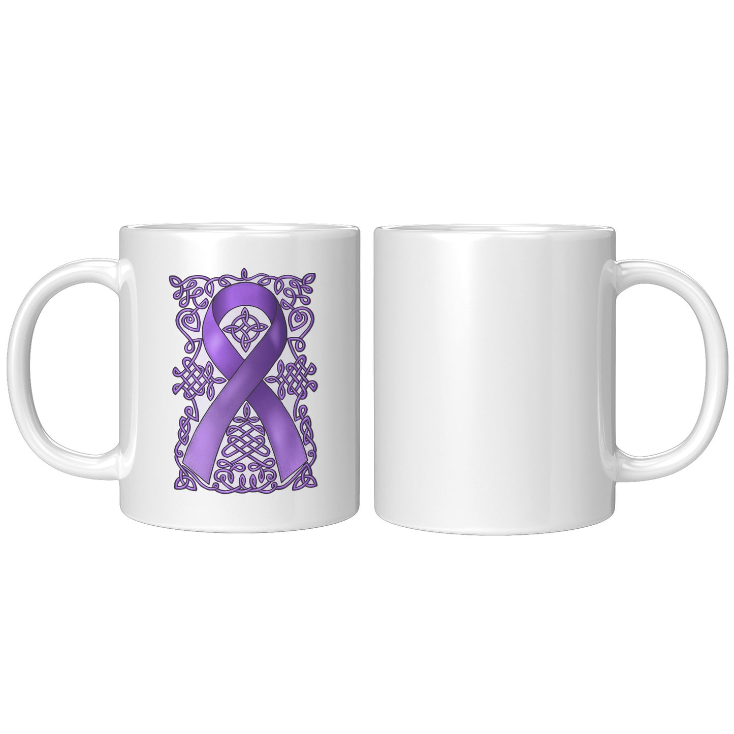 Celtic Art Awareness Ribbon Coffee Mug - Purple