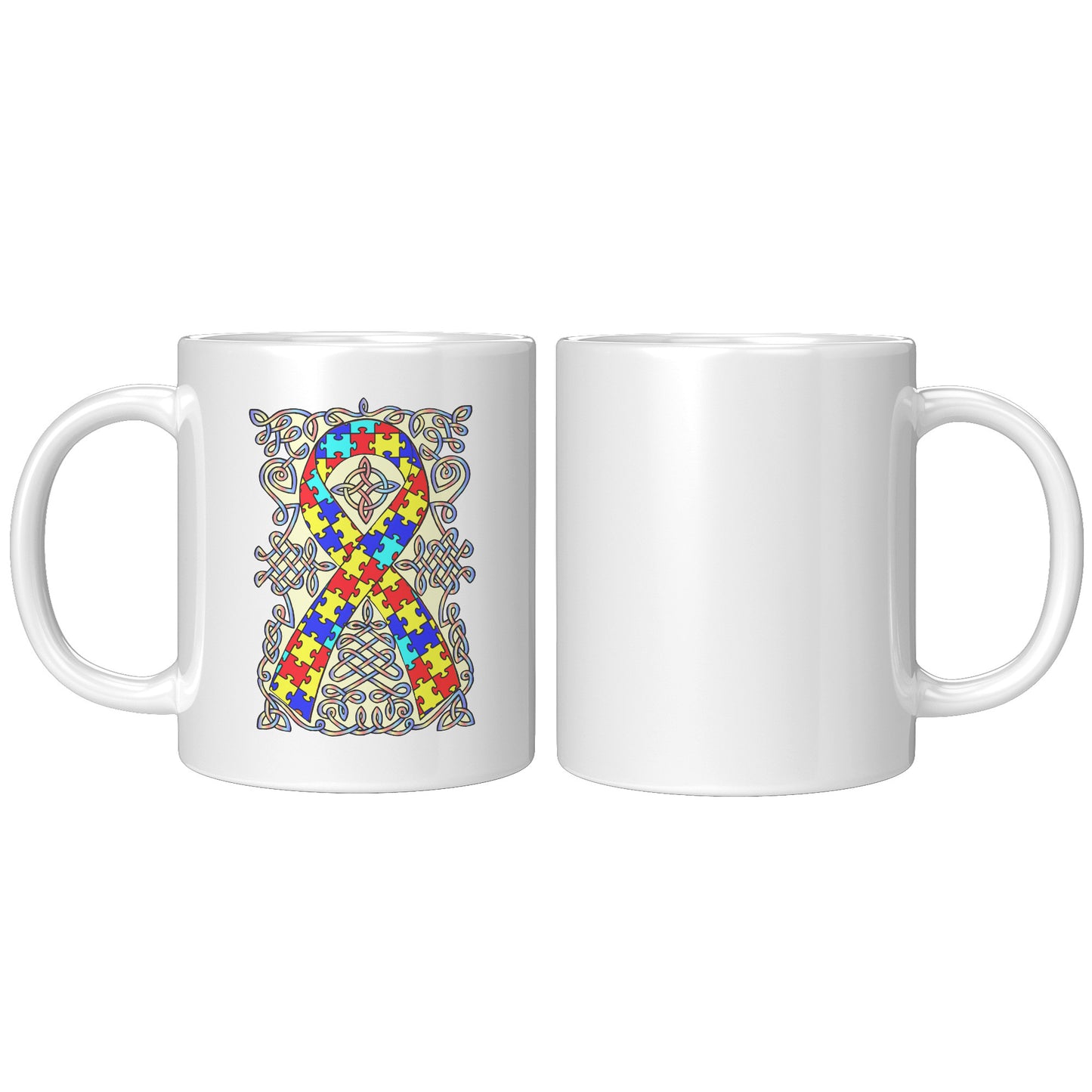 Celtic Art Awareness Ribbon Coffee Mug - Autism