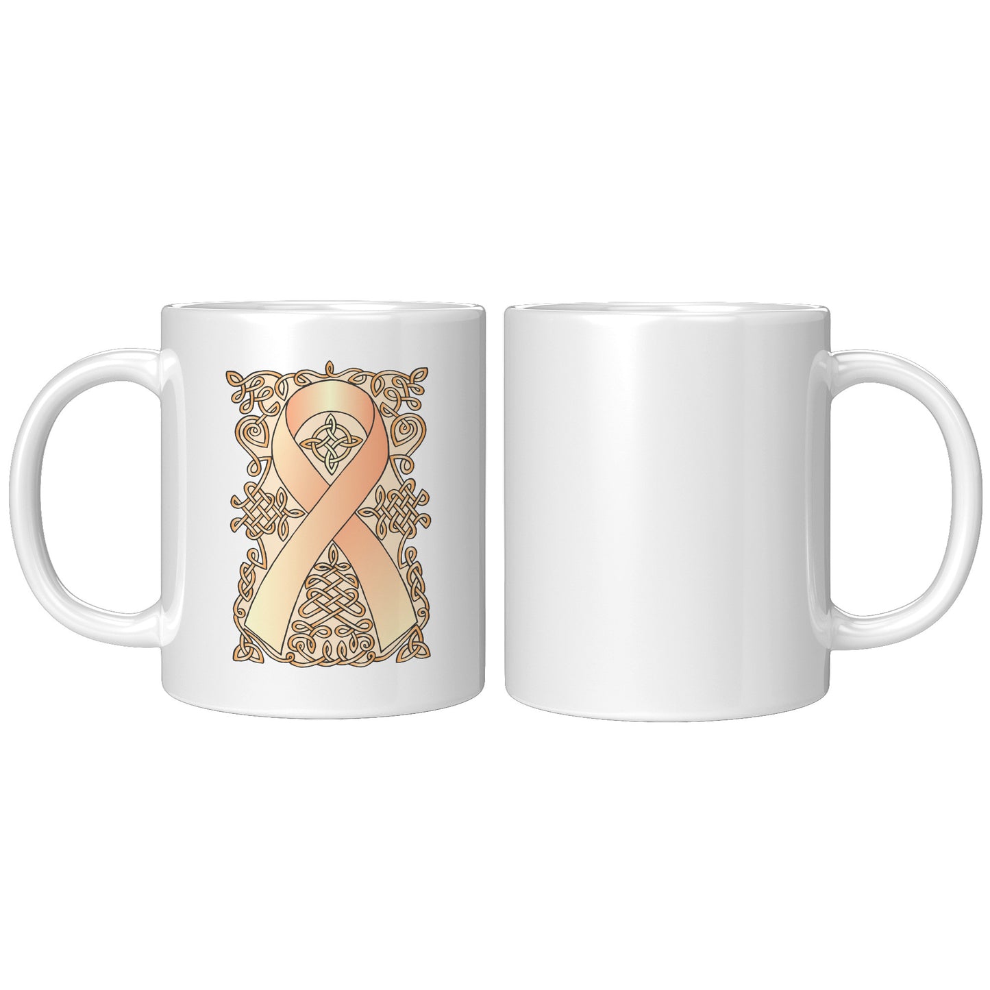 Celtic Art Awareness Ribbon Coffee Mug - Peach