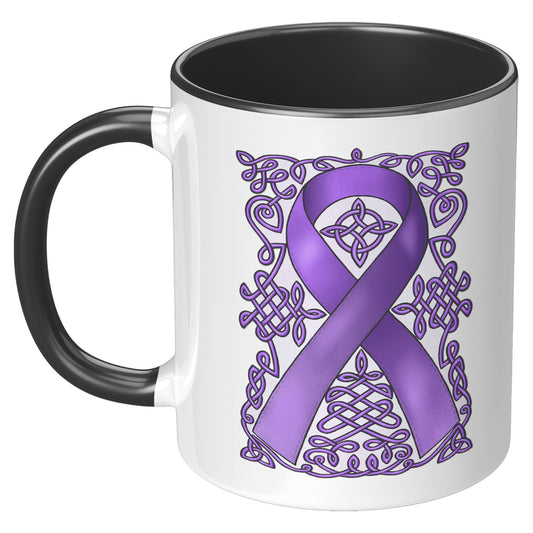 Celtic Art Awareness Ribbon Coffee Mug - Purple
