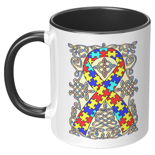 Celtic Art Awareness Ribbon Coffee Mug - Autism