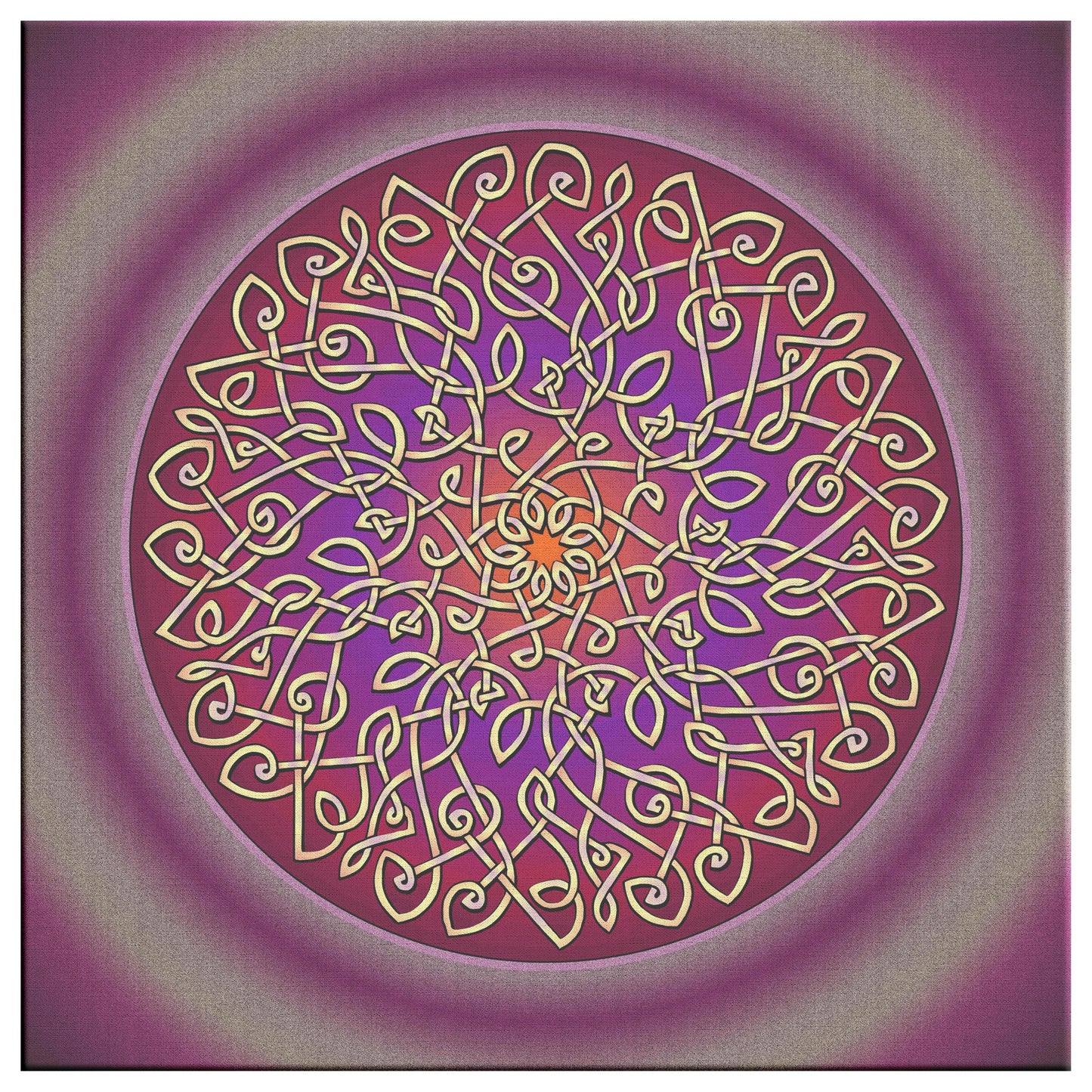 Celtic Art Burst - Sangria Canvas Wall Art