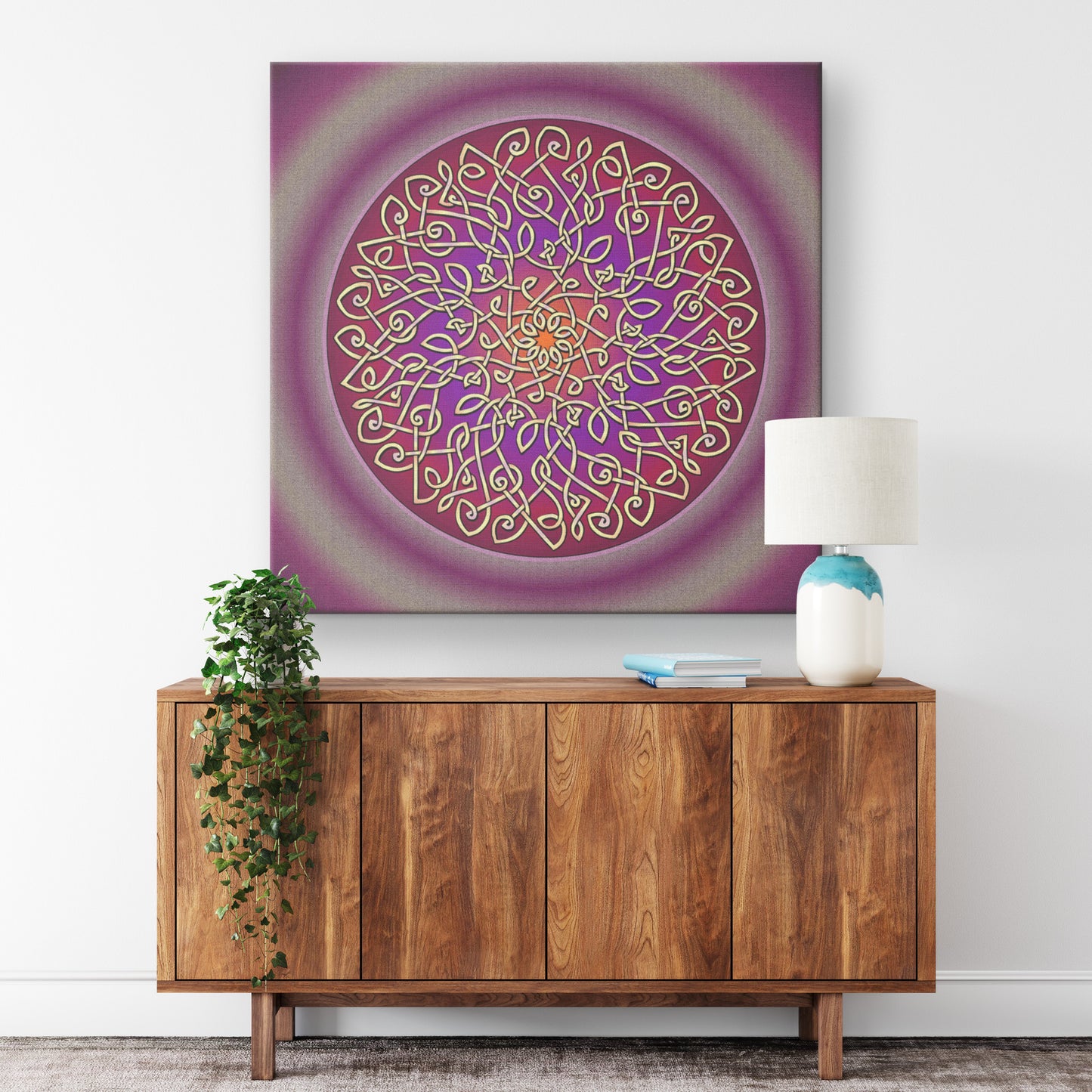 Celtic Art Burst - Sangria Canvas Wall Art