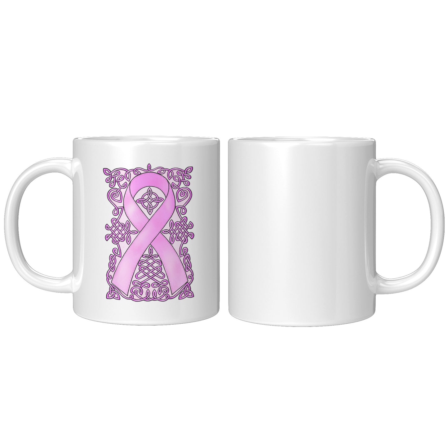 Celtic Art Awareness Ribbon Coffee Mug - Pink