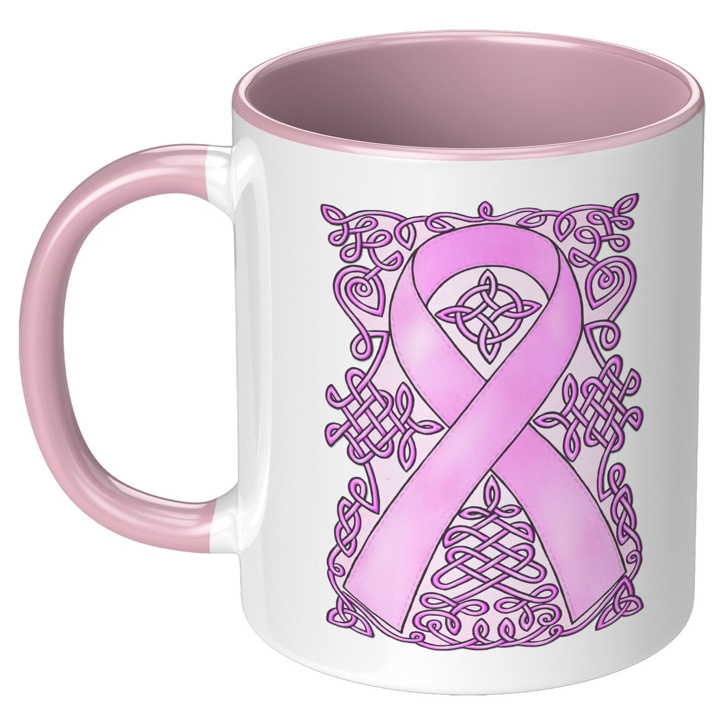 Celtic Art Awareness Ribbon Coffee Mug - Pink