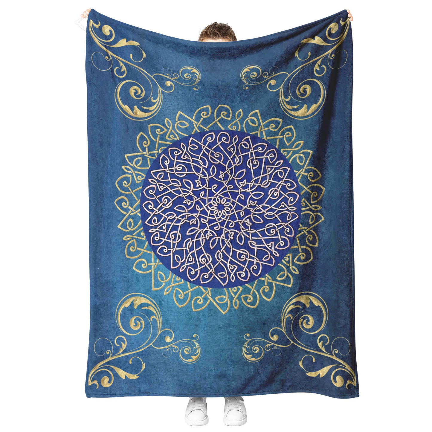 Celtic Burst Fleece Blanket - Cobalt
