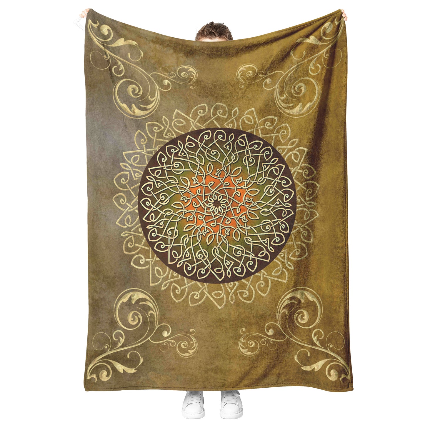 Celtic Burst Fleece Blanket - Harvest